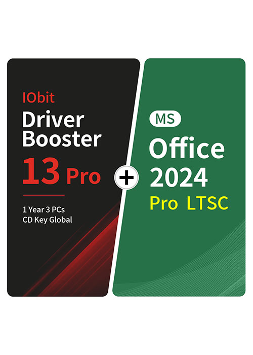 IObit Driver Booster 13 Pro 1 Year 3 PCs CD Key Global+MS Office2024 Pro LTSC  Pack